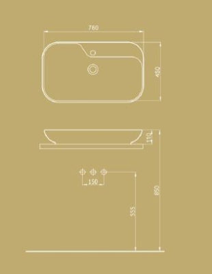Rotenberg Lavabo Stela Çanak 76 x 45 cm