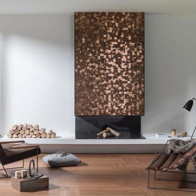 Antic Collanial Mozaik Metal Bronze 3D Cubes