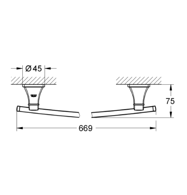 Grohe Uzun Havluluk 600 mm Grandera Krom - 40629000