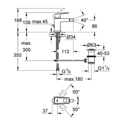 Grohe Eurocube Tek Kumandalı Bide Bataryası - 23138000