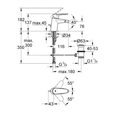 Grohe Eurodisc Cosmopolitan Tek Kumandalı Bide Bataryası - 33244002