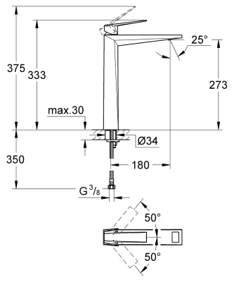 Grohe Allure Brilliant Lavabo Bataryası XL-Boyut Krom – 24346000