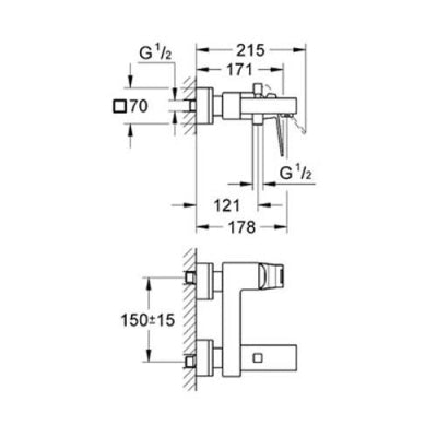 Grohe Eurocube Tek Kumandalı Banyo Bataryası - 23140000