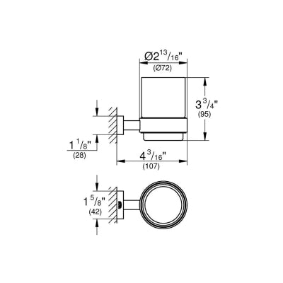 Grohe Diş Fırçalık Seti Eurocube Krom - 40755001