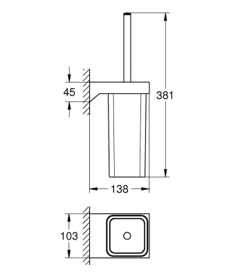 Grohe Selection Cube Tuvalet Fırçası Seti - 40857000