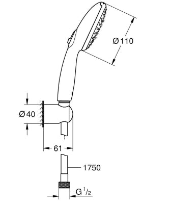 Grohe Tempesta 110 El Duşu Seti 3 Akışlı Rain,Jet,Massage - 26639003