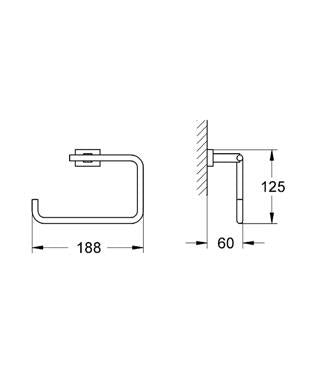 Grohe Eurocube Halka Yuvarlak Havluluk - 40510001