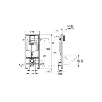 Grohe Rapid SL Gömme Rezervuar Pnömatik Alçıpan Tipi 13 cm - 38528001