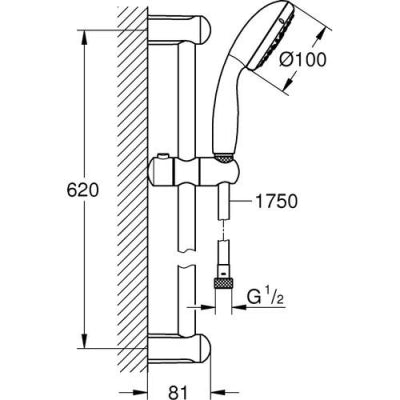 Grohe Tempesta Duş Seti 3 Fonksiyonlu El Duşlu Krom - 27644001