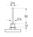 Grohe Termometre 1/4" teknik çizim