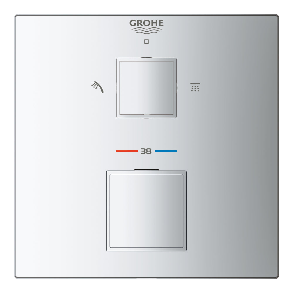 Grohe Grohtherm Cube Termostatik Banyo Duş Bataryası 2 çıkışlı divertörlü- 24154000