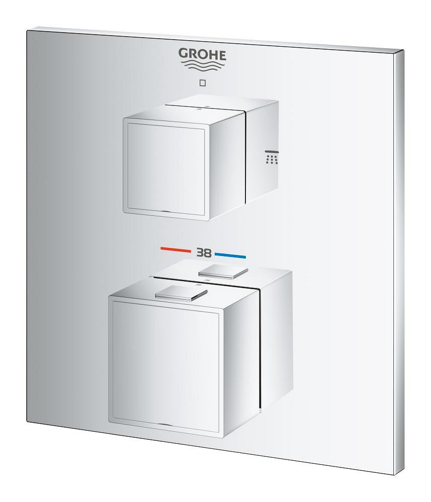 Grohe Grohtherm Cube Termostatik Banyo Duş Bataryası 2 çıkışlı divertörlü- 24154000