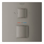 Grohe Grohtherm Cube Termostatik Banyo Duş Bataryası 2 çıkışlı divertörlü Brushed Hard Graphite - 24154AL0