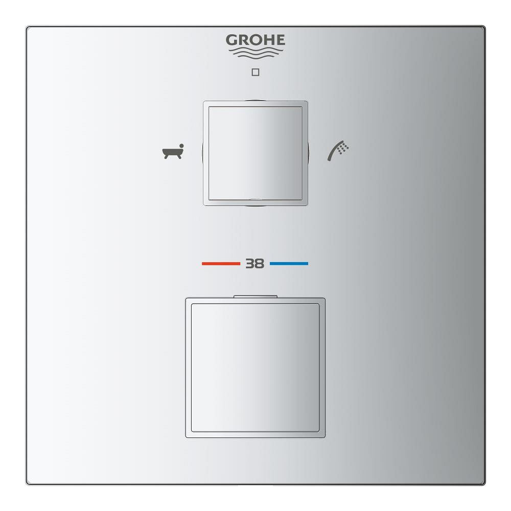 Grohe Grohtherm Cube Termostatik Banyo Duş Bataryası 2 çıkışlı divertörlü- 24155000
