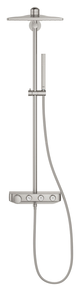 Grohe Euphoria Smartcontrol System 310 Cube Duo Duvara Monte Termostatik Bataryalı Duş Sistemi SuperSteel - 26508DC0