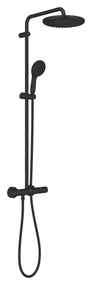 Grohe Tempesta System 250 Duvara Monte Termostatik Bataryalı Duş Sistemi Mat Siyah - 266702431