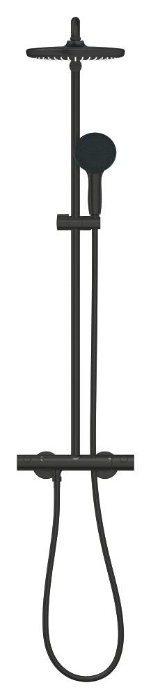 Grohe Tempesta System 250 Duvara Monte Termostatik Bataryalı Duş Sistemi Mat Siyah - 266702431