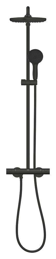 Grohe Tempesta System 250 Duvara Monte Termostatik Bataryalı Duş Sistemi Mat Siyah - 266702431