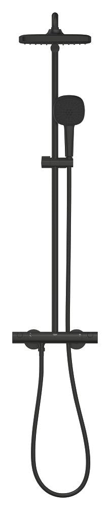 Grohe Tempesta System 250 Cube Duvara Monte Termostatik Bataryalı Duş Sistemi Mat Siyah - 266892431