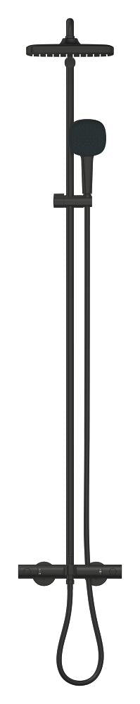 Grohe Tempesta System 250 Cube Duvara Monte Termostatik Bataryalı Duş Sistemi Mat Siyah - 266912431