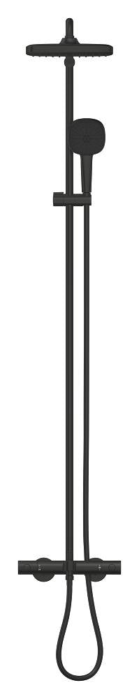 Grohe Tempesta System 250 Cube Duvara Monte Termostatik Bataryalı Duş Sistemi Mat Siyah - 266912431