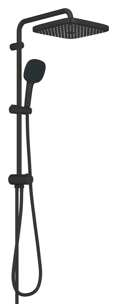 Tempesta System 250 Cube Duvar Bağlantılı, Divertörlü Duş Sistemi Mat Siyah - 269772431