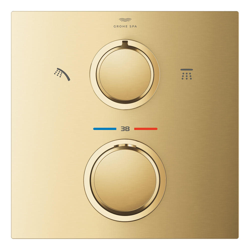 Grohe Ankastre Termostatik Banyo Bataryası 2 Çıkışlı Allure Br. Cool Sunrise - 29181GN2