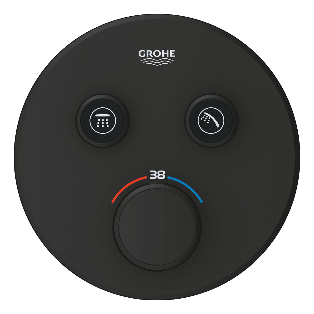 Grohe Grohtherm Smartcontrol Çift Yönlü Ankastre Termostatik Duş Bataryası Mat Siyah - 29507KF0