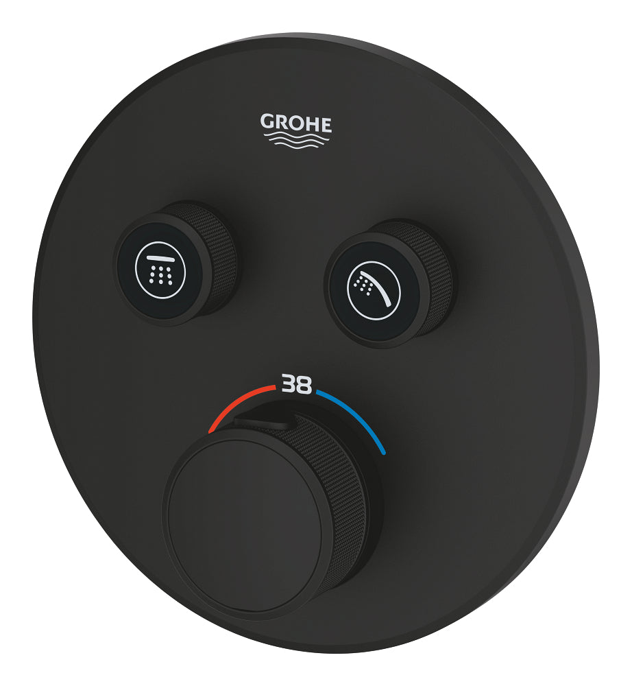 Grohe Grohtherm Smartcontrol Çift Yönlü Ankastre Termostatik Duş Bataryası Mat Siyah - 29507KF0