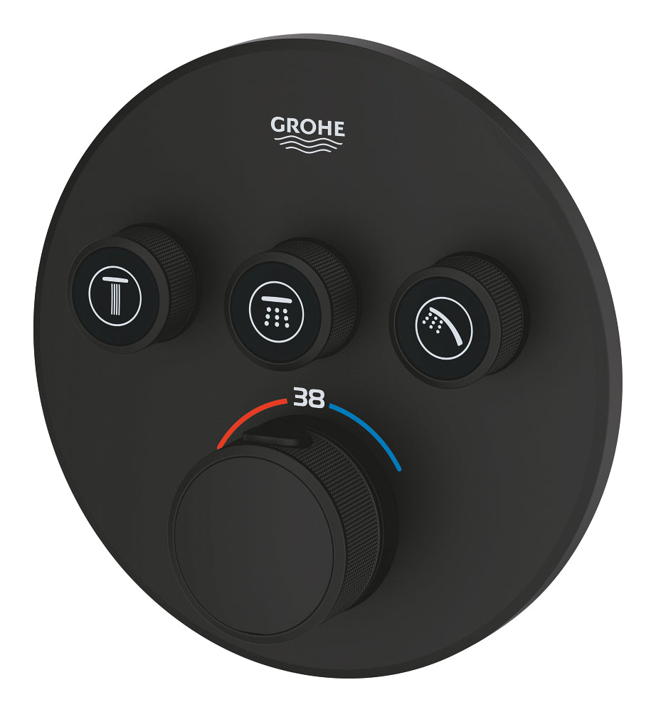Grohe Grohtherm Smartcontrol Üç Yönlü Ankastre Termostatik Duş Bataryası Mat Siyah - 29508KF0