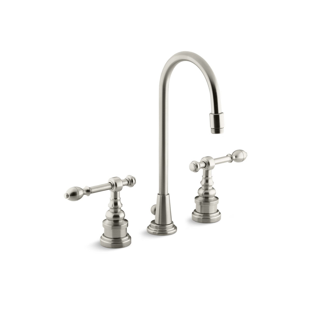 Kohler Lavabo Bataryası IV. Georges Brass Yüksek Boyunlu , Fırçalanmış Nikel