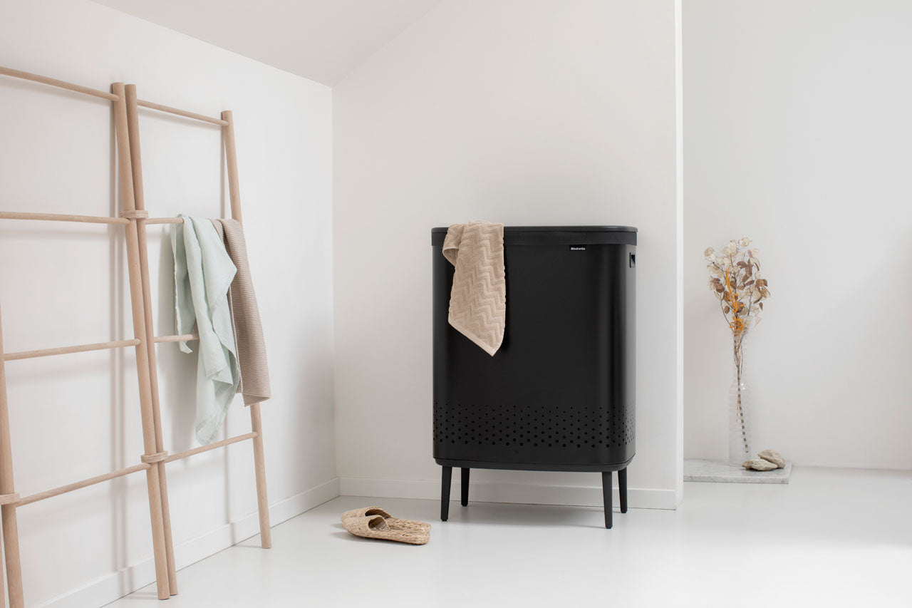 Brabantia Çamaşır Sepeti İki Bölmeli 2 x 45 lt Siyah 200564
