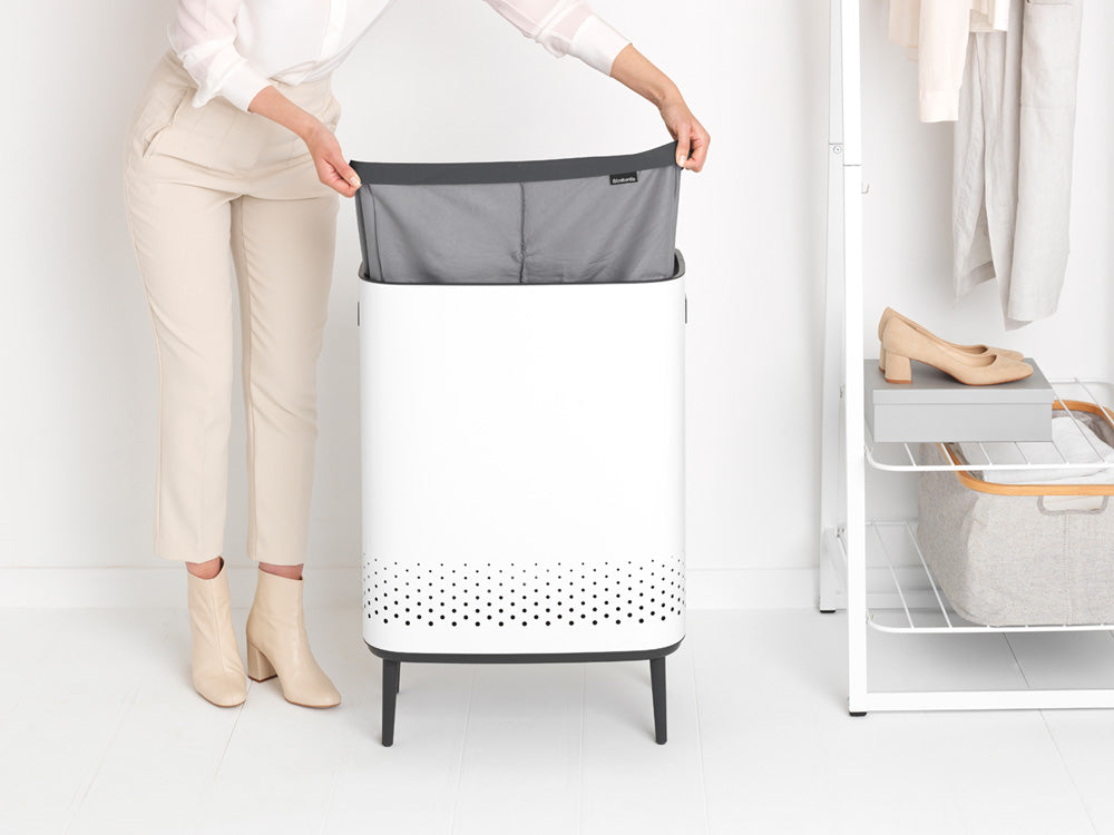 Brabantia Çamaşır Sepeti İki Bölmeli  2 x 45 lt Beyaz 200540