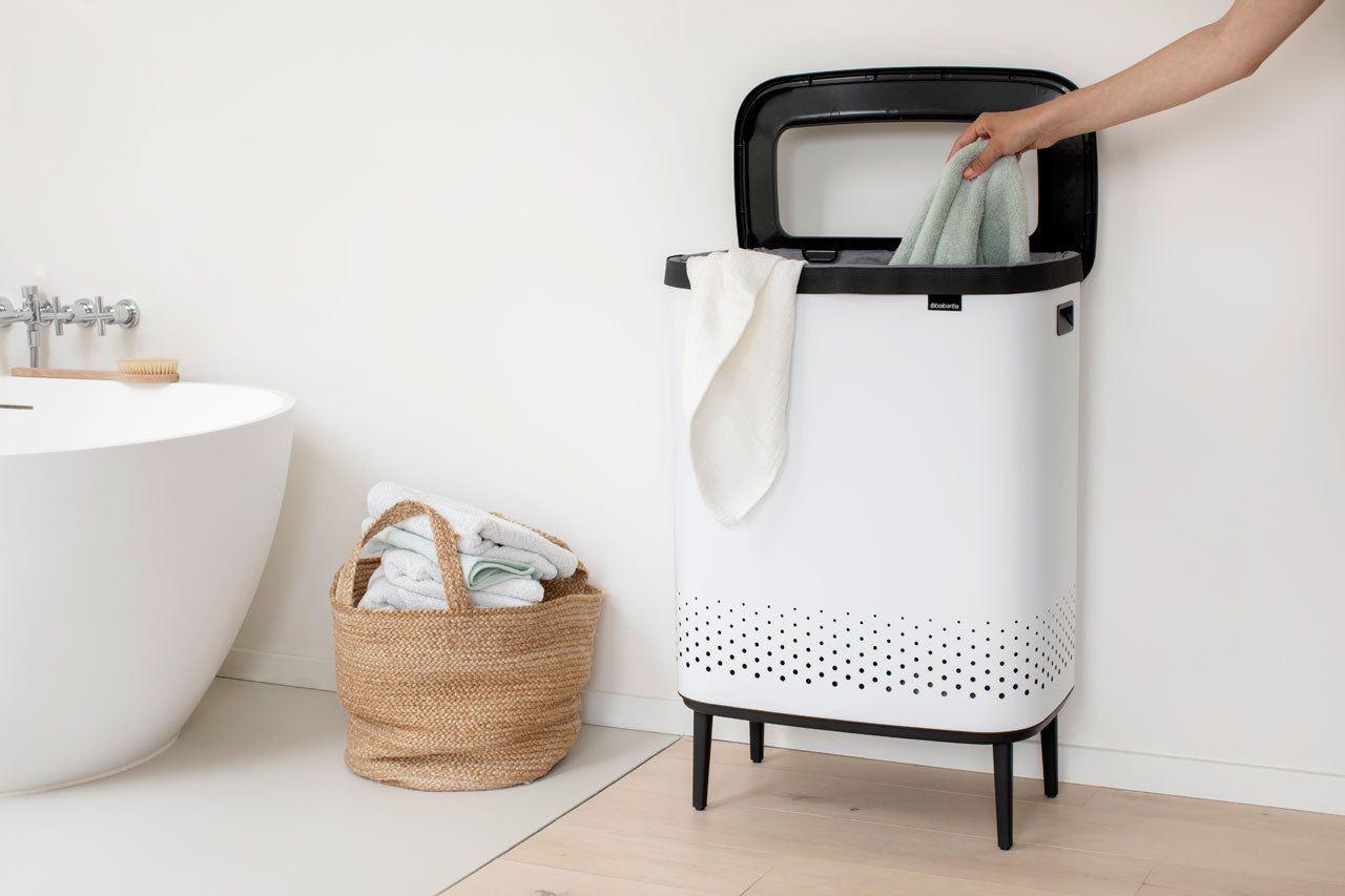 Brabantia Çamaşır Sepeti İki Bölmeli  2 x 45 lt Beyaz 200540