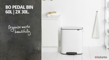 Brabantia Çöp Kutusu İki Bölmeli 30+30 Lt Bo Pedal Bin Platinium 211546