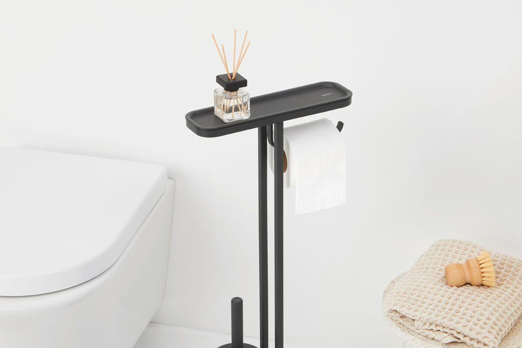 Brabantia Standlı Organizer Ayaklı Tuvalet Kağıtlık + Tuvalet Fırçası Mindset Mineral Koyu Gri 303043
