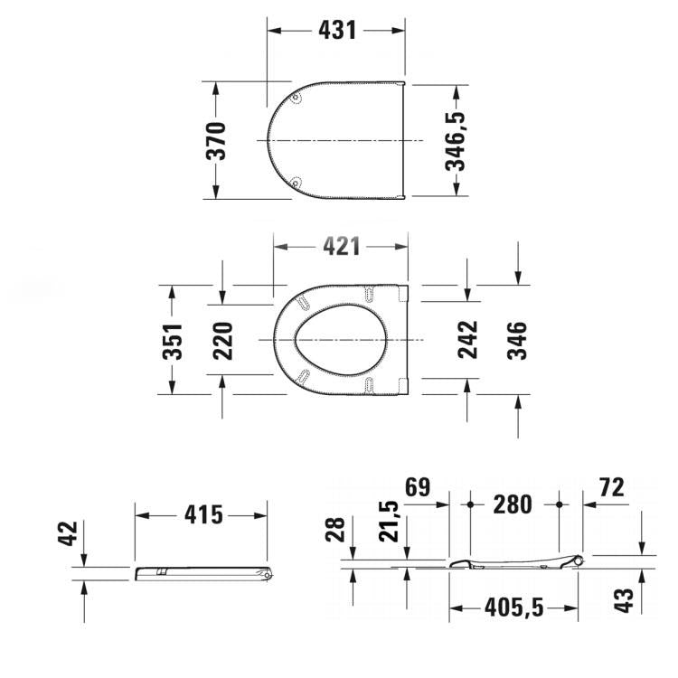 Duravit Klozet Kapağı Starck 3 Softclose Alpin Beyaz 063890095