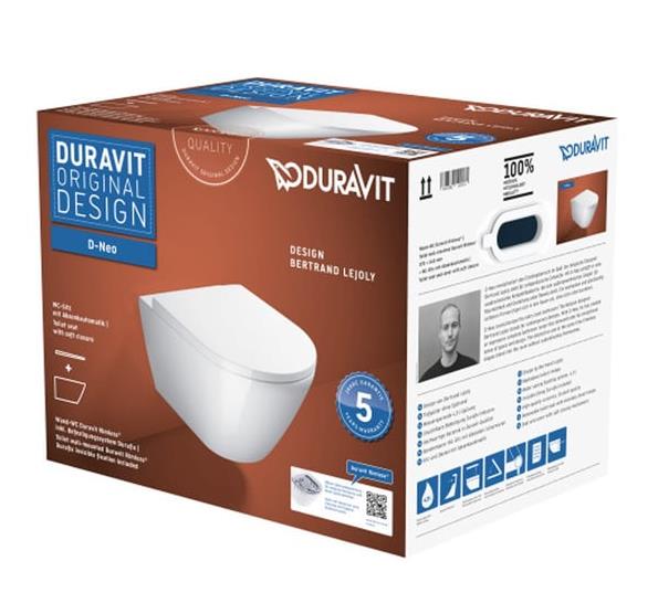 Duravit Klozet Özel Kutulu D-Neo Asma, Kapak Dahil, Beyaz 45773920A1