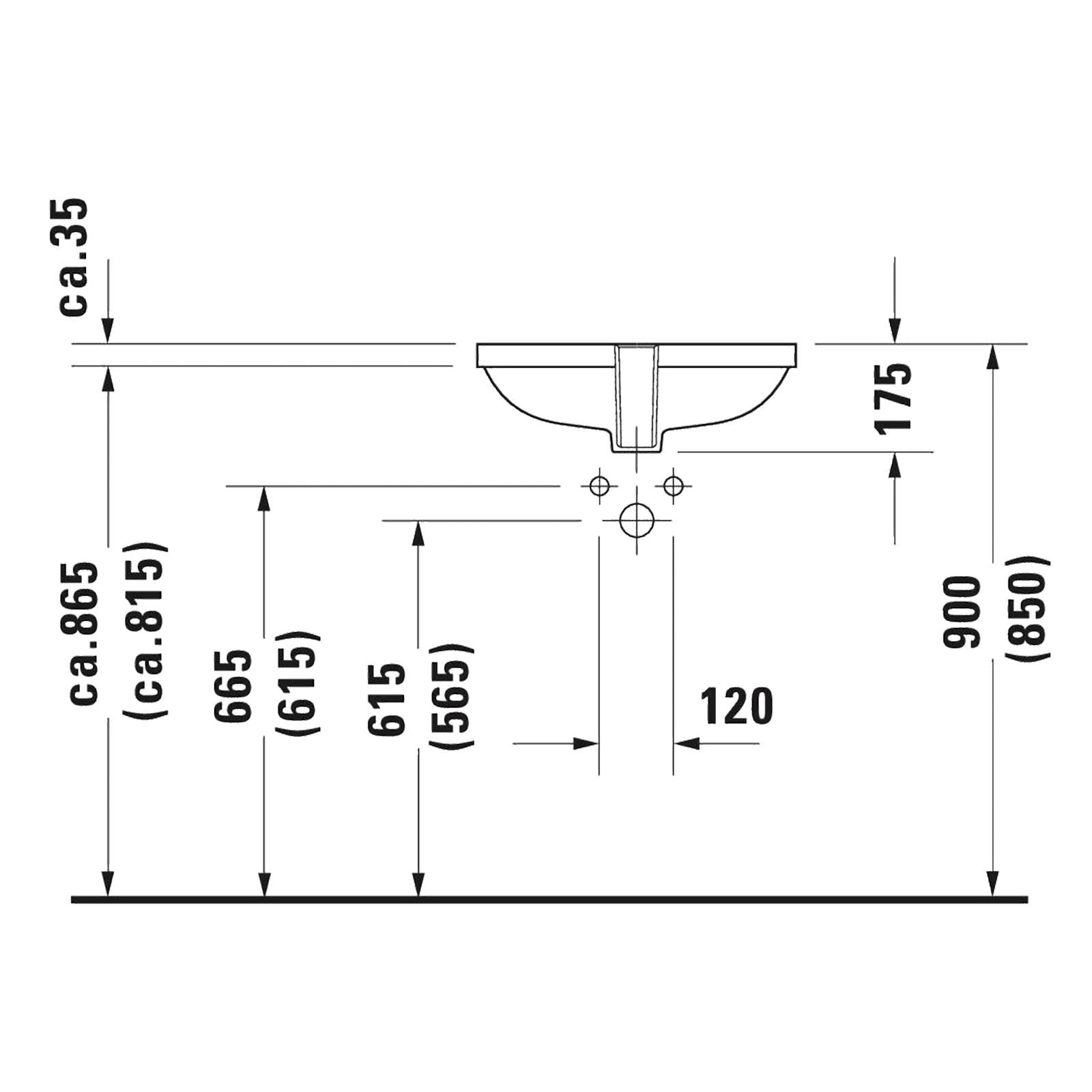 Duravit Lavabo D-Code Tezgah Altı  49.5 x 29 cm, Beyaz  0338490000