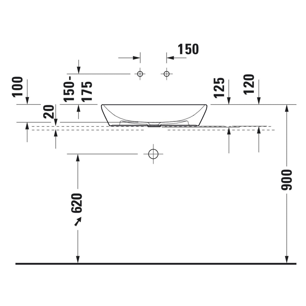 Duravit Lavabo D-Neo Çanak 60 x 40 cm, Beyaz 2372600070