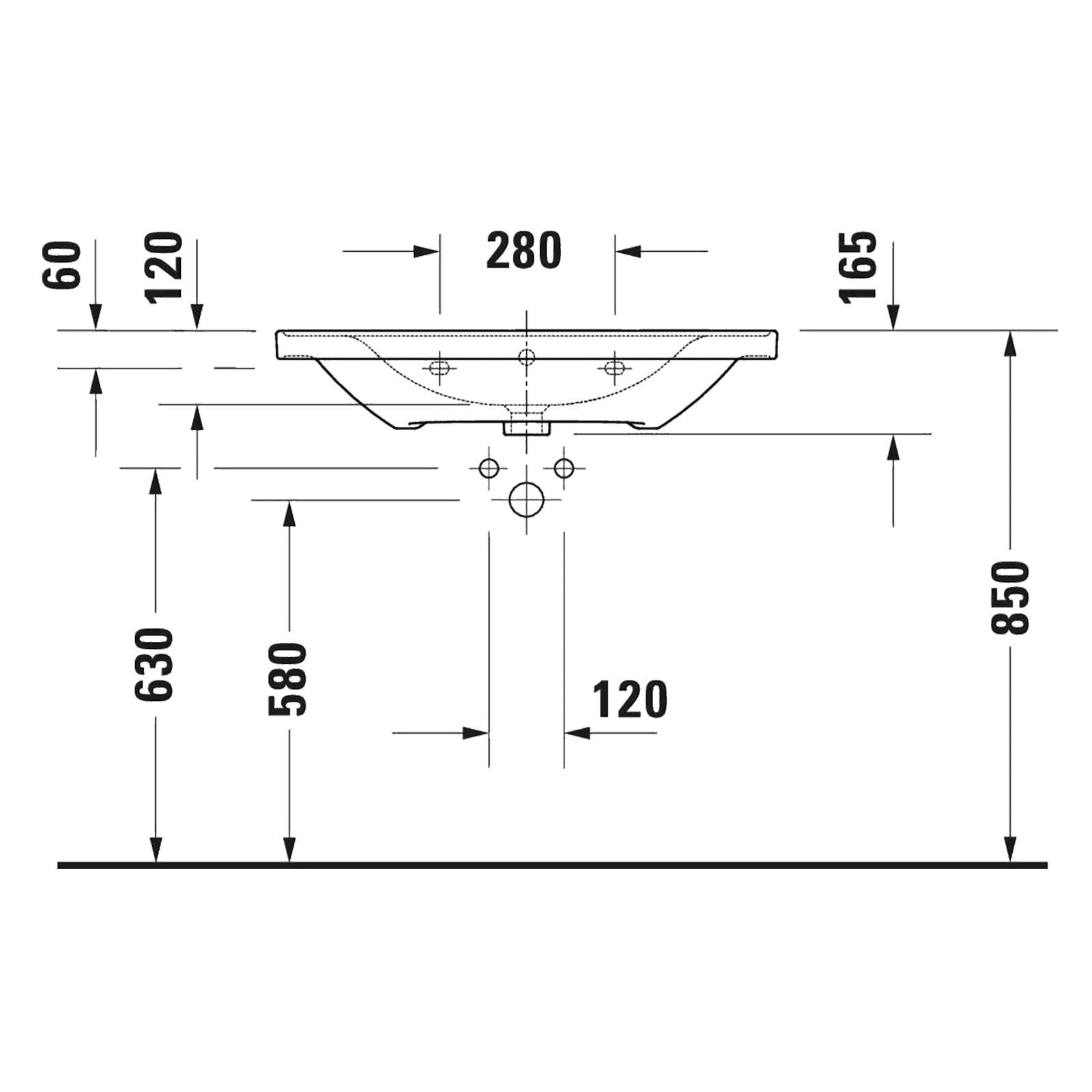Duravit Lavabo D-Neo Etejerli Tezgah Üstü 80 x 48 cm, Beyaz 2367800000