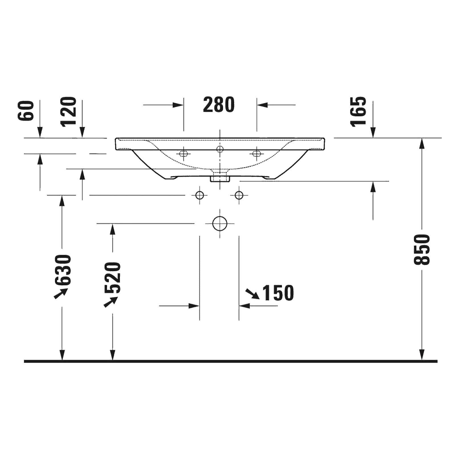 Duravit Lavabo D-Neo Etejerli Tezgah Üstü 80 x 48 cm, Beyaz 2367800000