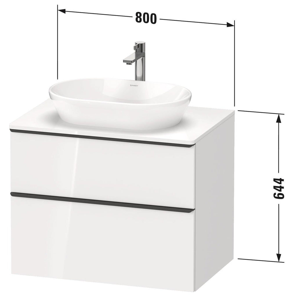Duravit Lavabo Dolabı Takımı D-Neo  80x55 cm Doğal Ceviz Çanak Lavabo DE496707979