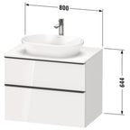 Duravit Lavabo Dolabı Takımı D-Neo  80x55 cm Doğal Ceviz Çanak Lavabo DE496707979