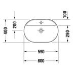 Duravit Lavabo Luv DuraCeram Batarya Banklı Çanak 60 cm, Gri/Beyaz 0380602300