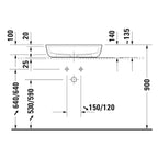 Duravit Lavabo Luv DuraCeram Batarya Banklı Çanak 60 cm, Gri/Beyaz 0380602300