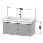 Duravit Lavabo Takımı White Tulip Etejerli 105.5 x 49 cm, Taupe Parlak  2363100000