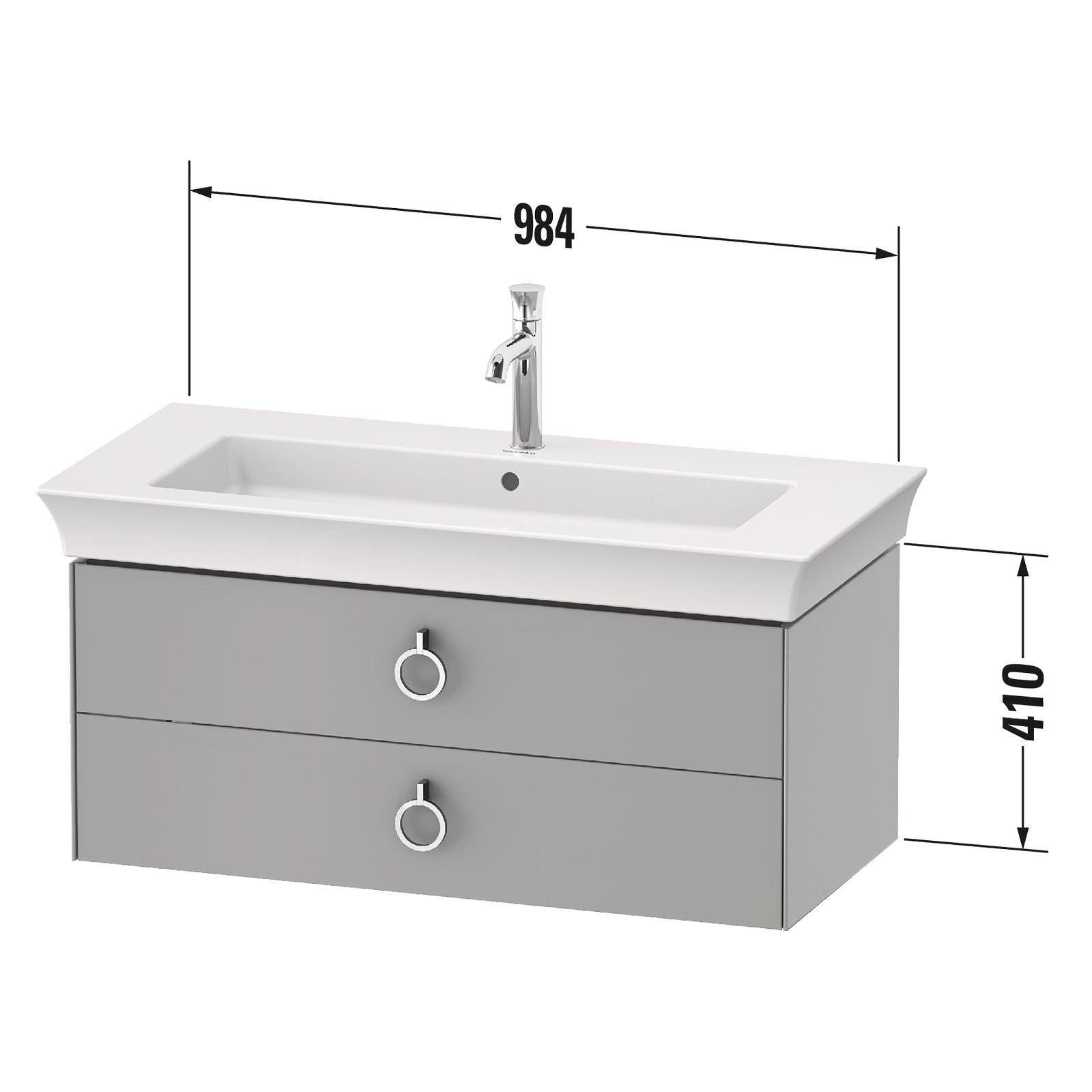 Duravit Lavabo Takımı White Tulip Etejerli 105.5 x 49 cm, Taupe Parlak  2363100000