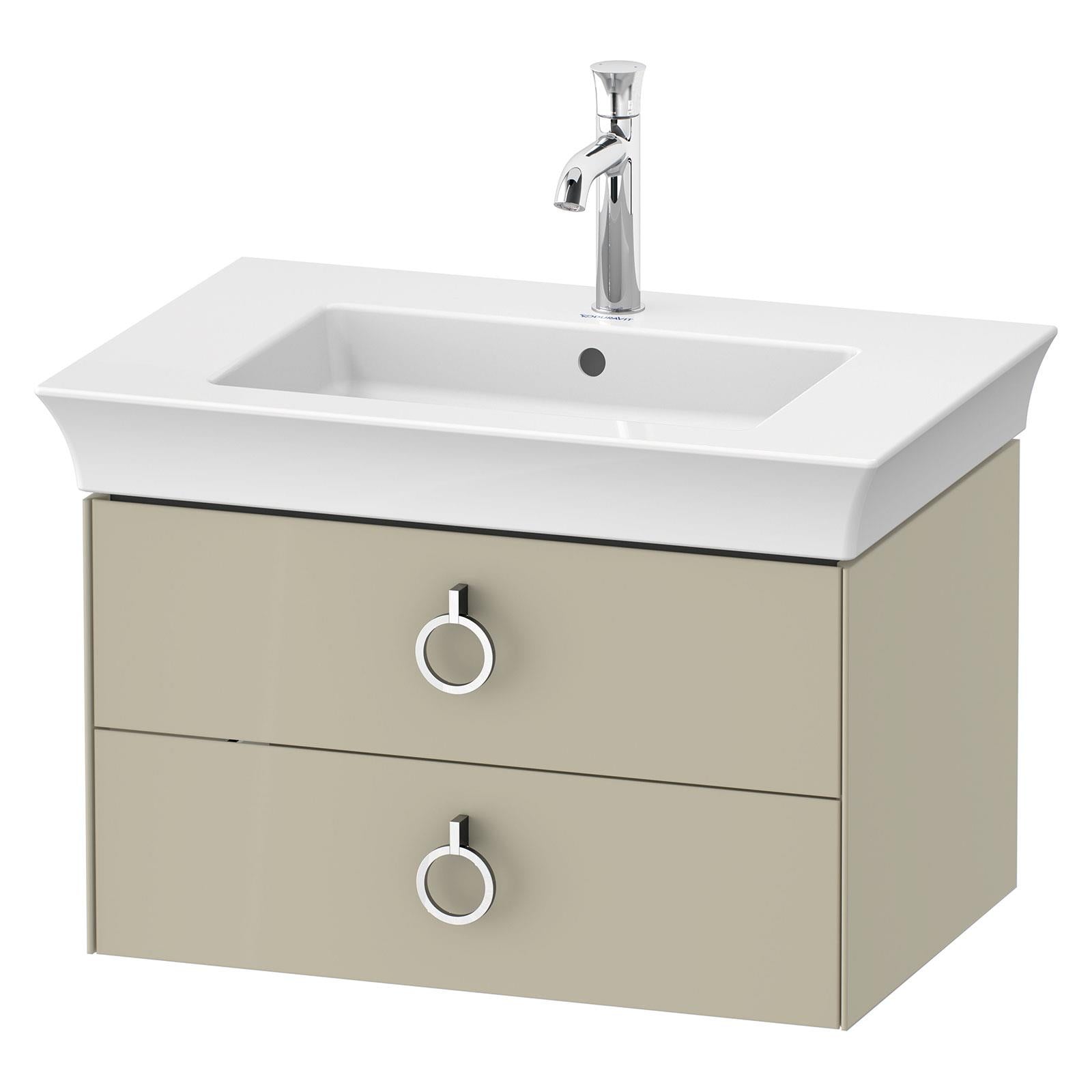 Duravit Lavabo Takımı White Tulip Etejerli 75 x 49 cm, Taupe Parlak 2363750000