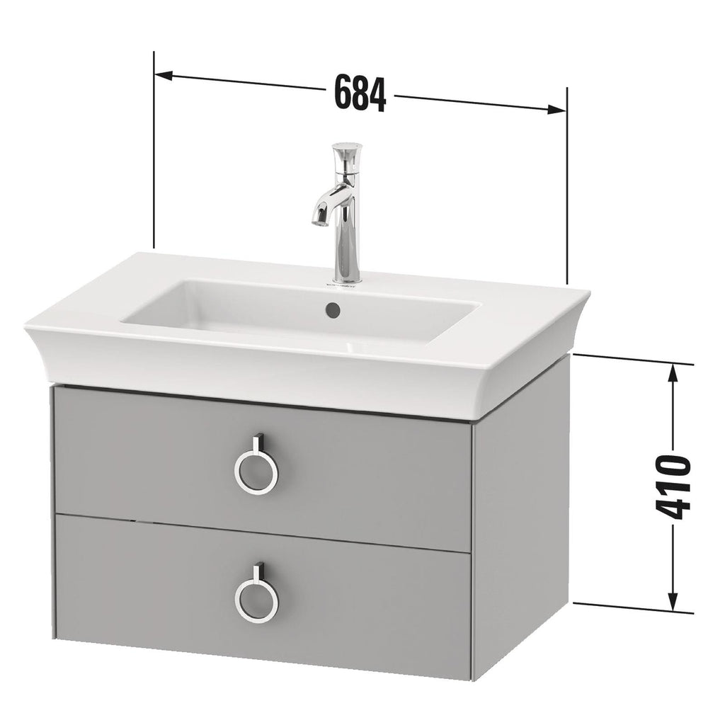 Duravit Lavabo Takımı White Tulip Etejerli 75 x 49 cm, Taupe Parlak 2363750000